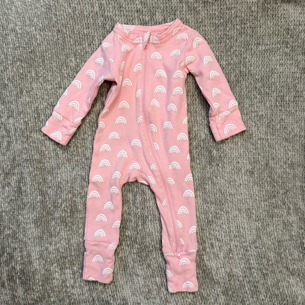 Siix Baby Pink Rainbow‎ Organic Cotton Zip Sleeper 0–3M